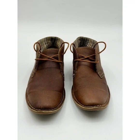 Vito Rossi Mens Brown Leather Chukka Boots Lace Up Casual Fashion Shoes - Picture 4 of 10